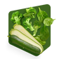 Légumes verts frais de la soupe Pocket Soupe : courgette tranchée, bouquets de brocoli et feuilles d'épinards