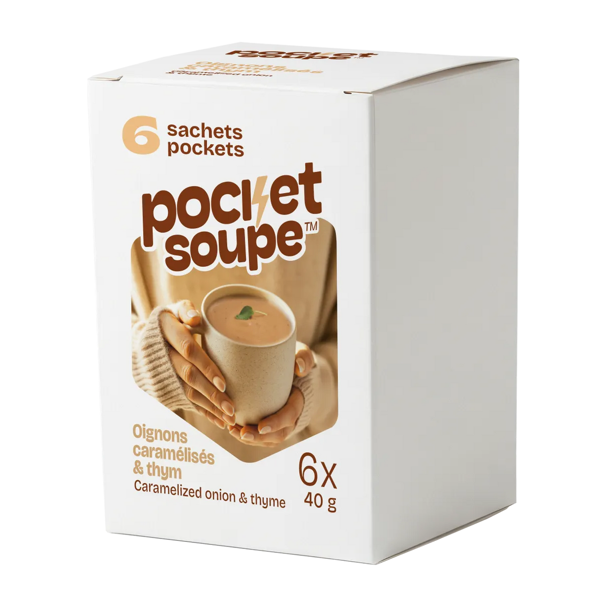 Boîte Pocket Soupe Oignons caramélisés et thym contenant 6 sachets de 40 g
